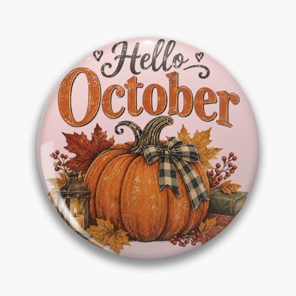 Item preview, Hello October Vintage Pumpkin – Cozy Autumn Fall Harvest Design designed and sold by Sanika arts .