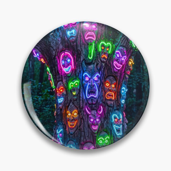 Item preview, NEON MASKS ON A TREE designed and sold by NOIMION DIGITAL ART.