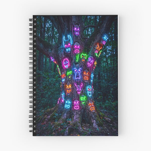 Item preview, NEON MASKS ON A TREE designed and sold by NOIMION DIGITAL ART.
