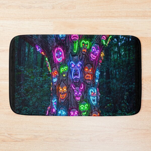 Item preview, NEON MASKS ON A TREE designed and sold by NOIMION DIGITAL ART.