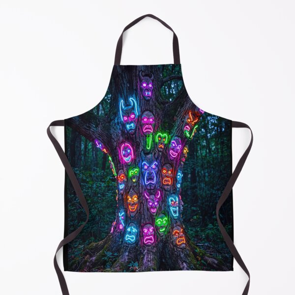 Item preview, NEON MASKS ON A TREE designed and sold by NOIMION DIGITAL ART.
