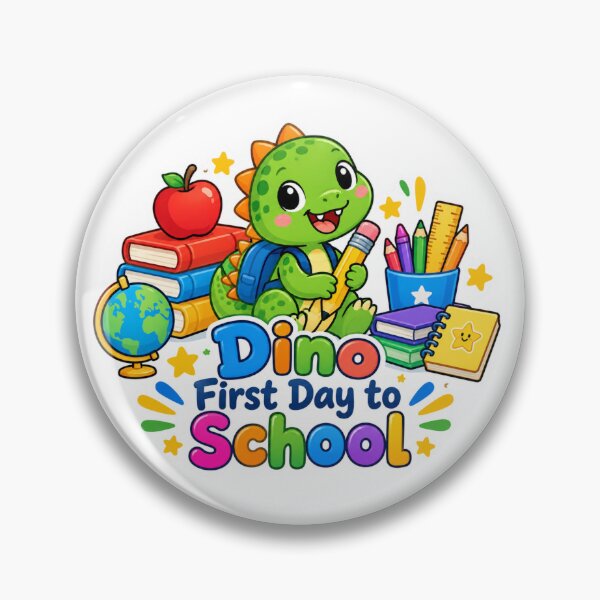 Item preview, Dino's First Day at School Cute Dinosaur Sticker designed and sold by lailakhalaf.