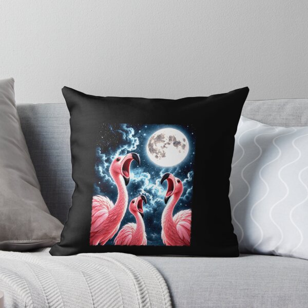 Item preview, Surreal Flamingos Under a Full Moon designed and sold by elderberry.
