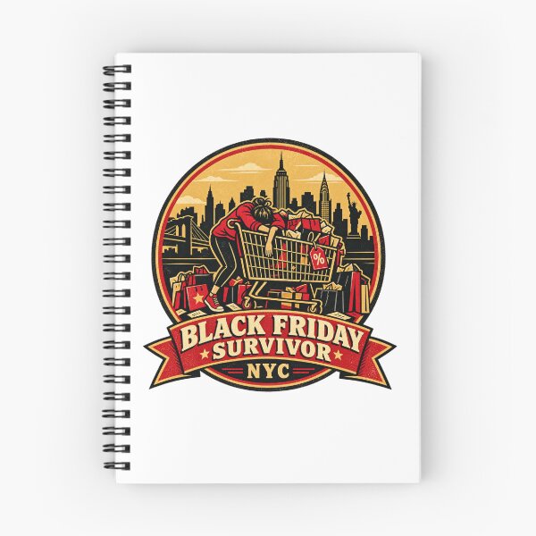Item preview, Black Friday Survivor NYC Shirt – Funny Shopping Retro Badge Design designed and sold by Globalcitytees.