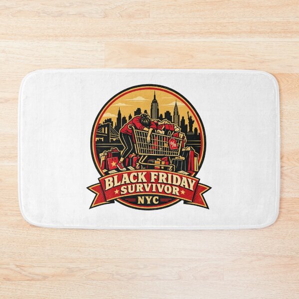 Item preview, Black Friday Survivor NYC Shirt – Funny Shopping Retro Badge Design designed and sold by Globalcitytees.