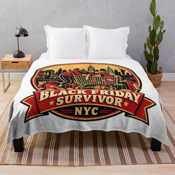 Item preview, Black Friday Survivor NYC Shirt – Funny Shopping Retro Badge Design designed and sold by Globalcitytees.