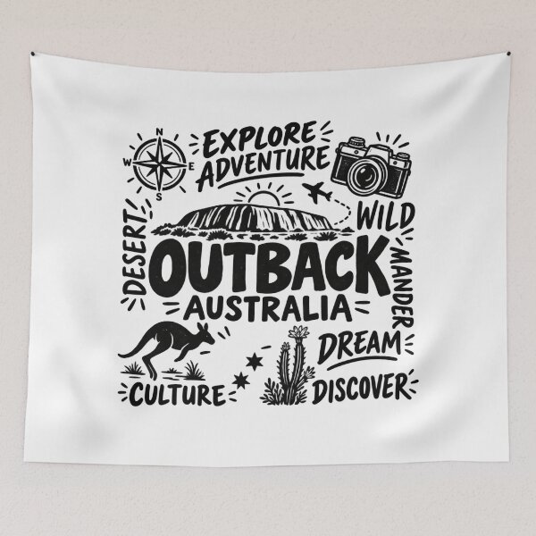 Item preview, Outback Australia Explore Adventure Hand Lettered Travel Design designed and sold by Yellowriversss.