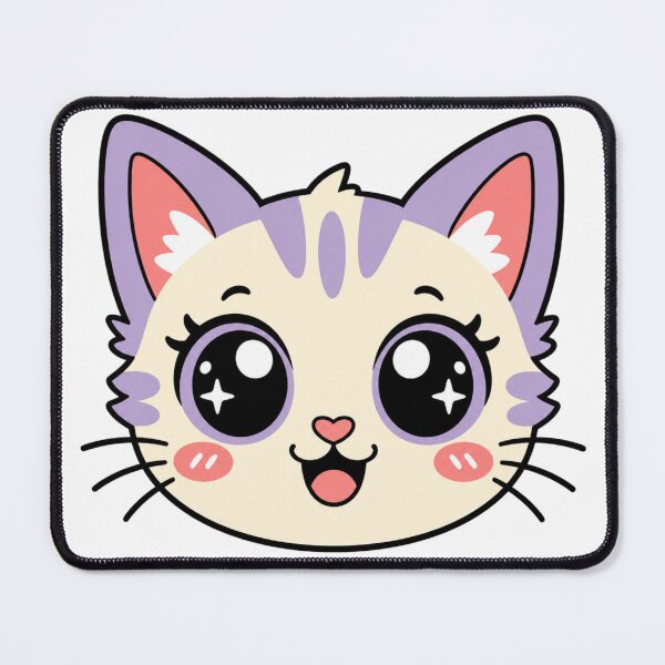 Item preview, Cute Kawaii Cat Face with Sparkling Eyes – Adorable Kitty Illustration designed and sold by StyxIND.