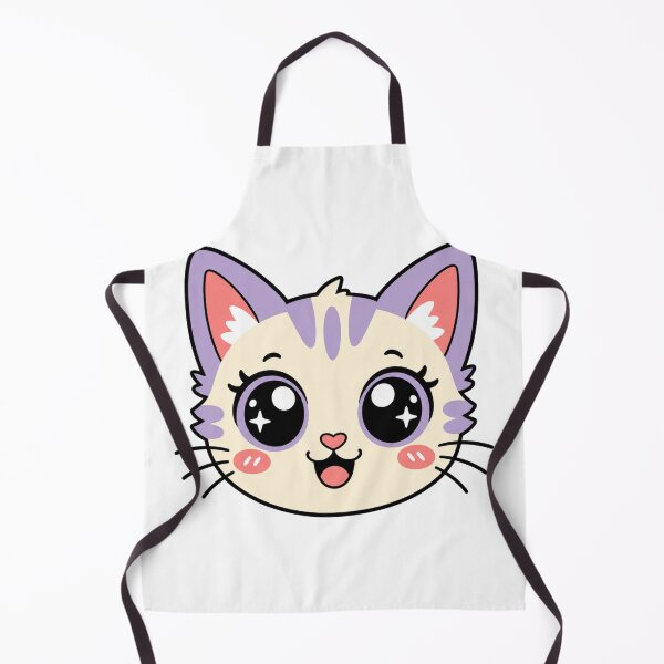 Item preview, Cute Kawaii Cat Face with Sparkling Eyes – Adorable Kitty Illustration designed and sold by StyxIND.