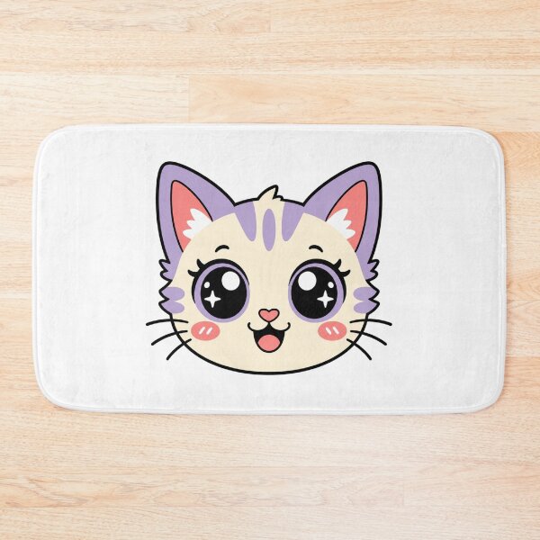 Item preview, Cute Kawaii Cat Face with Sparkling Eyes – Adorable Kitty Illustration designed and sold by StyxIND.