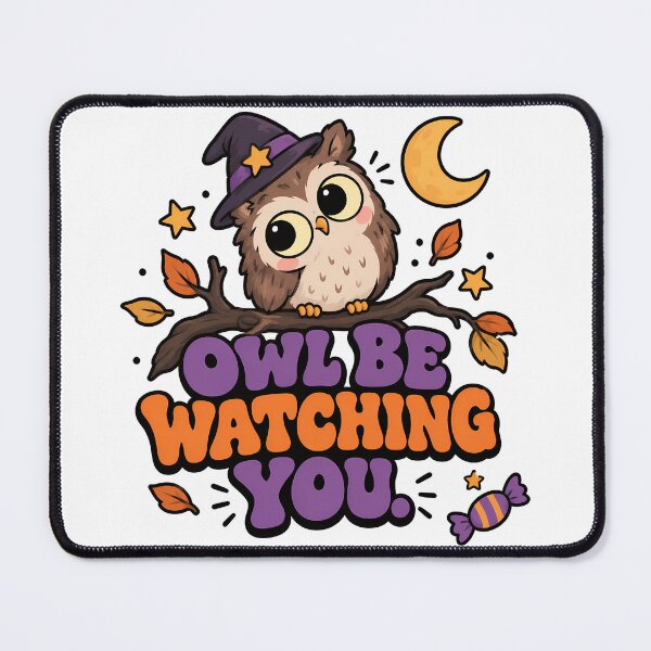 Item preview, Groovy Retro Owl Be Watching You - Funny Halloween Owl Witch designed and sold by ianm1028.