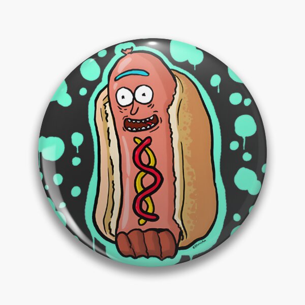 Item preview, Funny Hotdog Character Inspired by Rick and Morty Style Illustration designed and sold by ColourofAcedia.