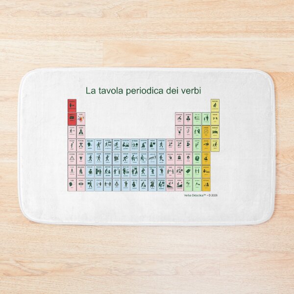 Item preview, A playful visual periodic table of Italian verbs - green letters designed and sold by VerbaDidactica.