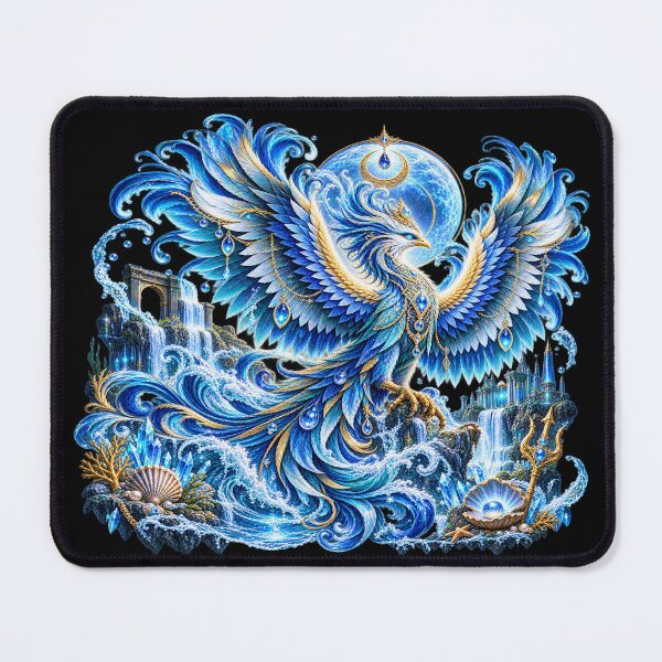Item preview, Water Phoenix – Ocean Fantasy Bird of Rebirth designed and sold by TroviTutto.
