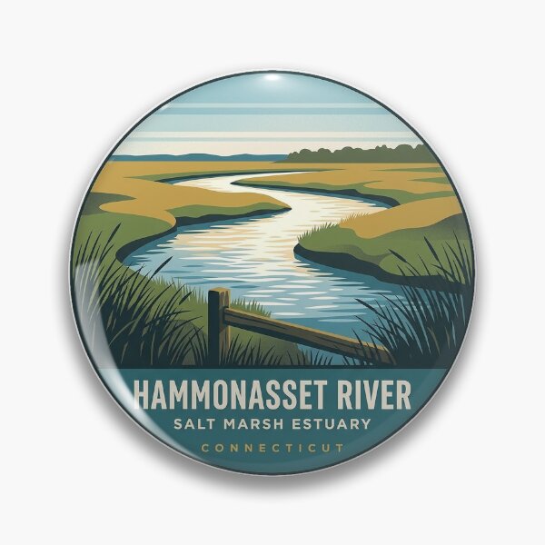 Item preview, Hammonasset River Salt Marsh Estuary Connecticut Sticker designed and sold by DetourDgn.