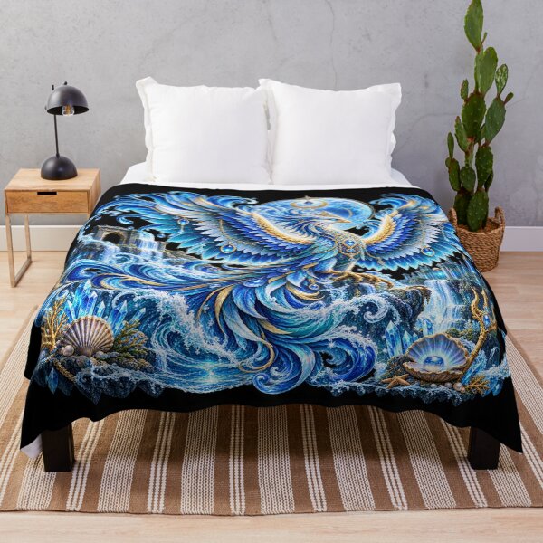 Item preview, Water Phoenix – Ocean Fantasy Bird of Rebirth designed and sold by TroviTutto.