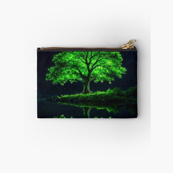 Item preview, Glowing Green Tree Reflection at Night designed and sold by Jeniej.