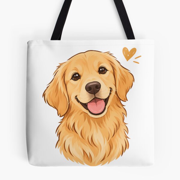 Item preview, golden retriever with a small heart designed and sold by Isliath.