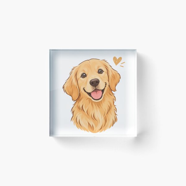 Item preview, golden retriever with a small heart designed and sold by Isliath.