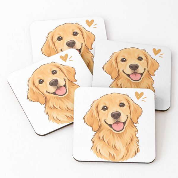 Item preview, golden retriever with a small heart designed and sold by Isliath.