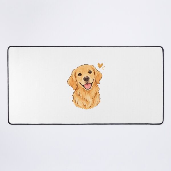 Item preview, golden retriever with a small heart designed and sold by Isliath.