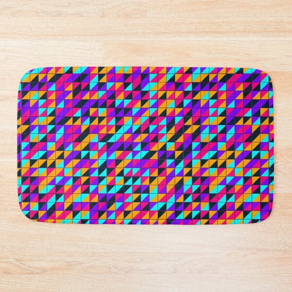 Item preview, Retro 80s Neon Triangle Grid Geometric Mosaic Seamless Pattern designed and sold by KungPowUnicorn.