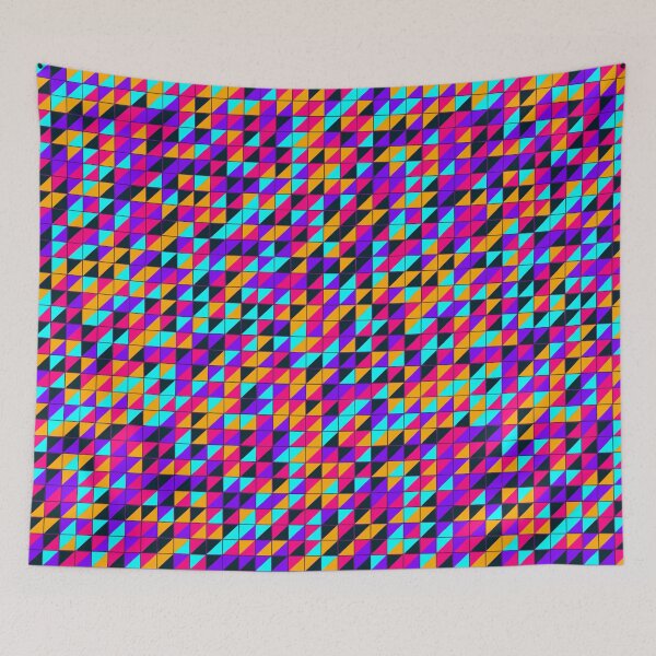 Item preview, Retro 80s Neon Triangle Grid Geometric Mosaic Seamless Pattern designed and sold by KungPowUnicorn.