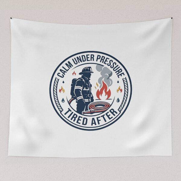 Item preview, Calm Under Pressure Tired After Funny Firefighter Design designed and sold by KreatoLab.