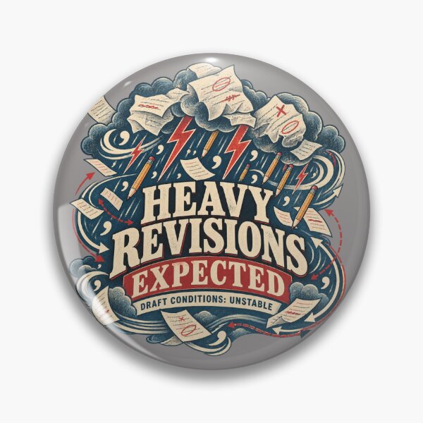 Item preview, Heavy Revisions Expected – Funny Writer Weather Forecast Design designed and sold by Golden Era Studio.