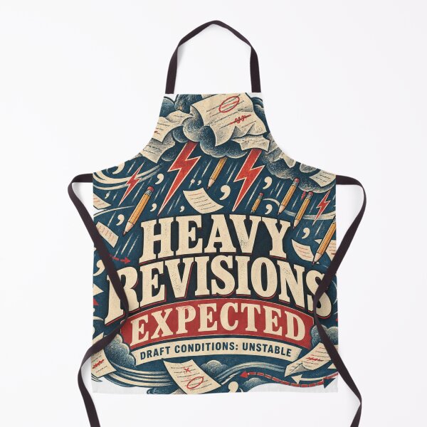 Item preview, Heavy Revisions Expected – Funny Writer Weather Forecast Design designed and sold by Golden Era Studio.