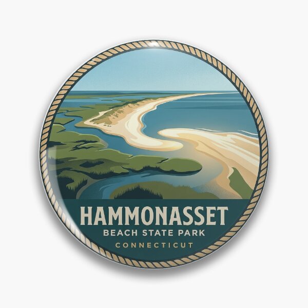 Item preview, Hammonasset Beach State Park Connecticut Aerial View Sticker designed and sold by DetourDgn.