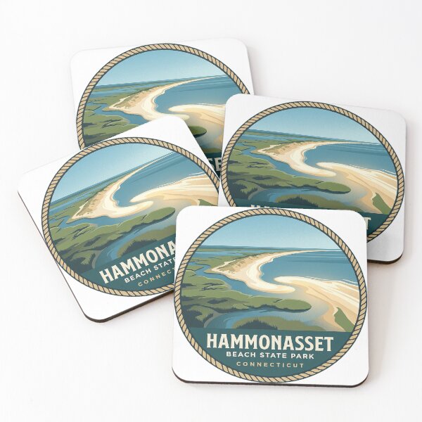 Item preview, Hammonasset Beach State Park Connecticut Aerial View Sticker designed and sold by DetourDgn.
