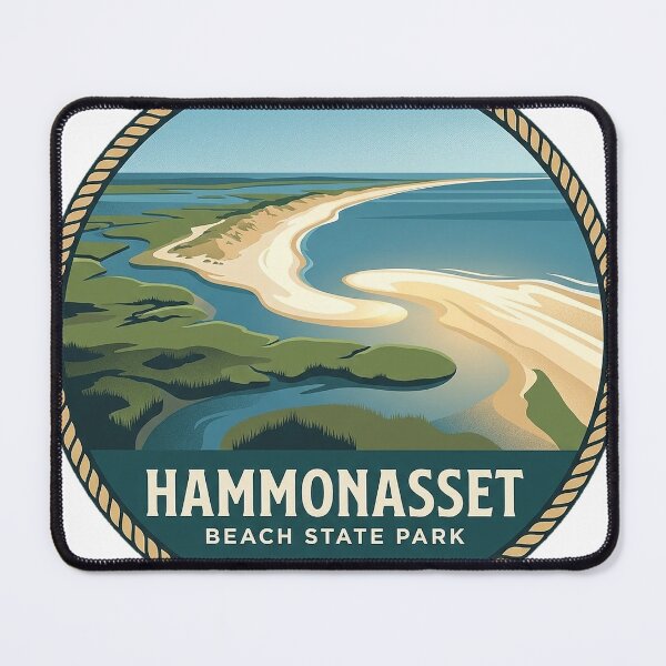 Item preview, Hammonasset Beach State Park Connecticut Aerial View Sticker designed and sold by DetourDgn.