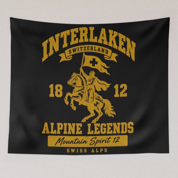 Item preview, Interlaken Switzerland Knight Alpine Legends Vintage Varsity Design designed and sold by Yellowriversss.