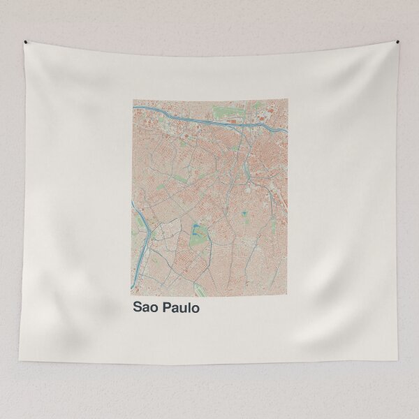 Item preview, Sao Paulo Minimalistic Map Art designed and sold by MapsNerd.