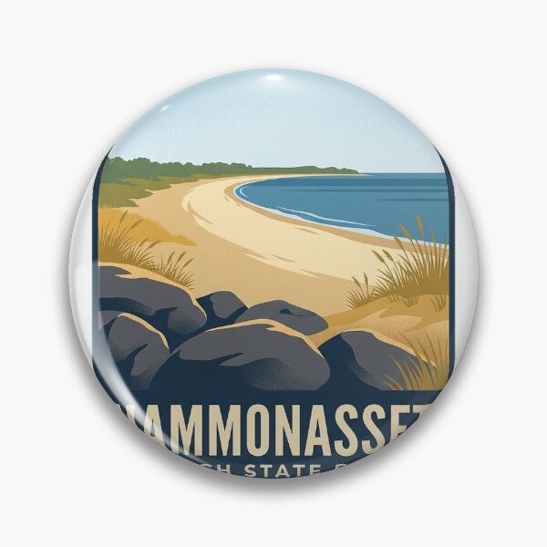 Item preview, Hammonasset Beach State Park Connecticut Vintage Travel Badge Sticker designed and sold by DetourDgn.