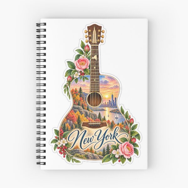 Item preview, New York City and Mountains Guitar designed and sold by Whimspired By Paxx.