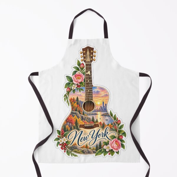 Item preview, New York City and Mountains Guitar designed and sold by Whimspired By Paxx.
