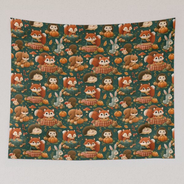 Item preview, Cute Woodland Animals Autumn Fall Harvest designed and sold by NicolasGlowArt.