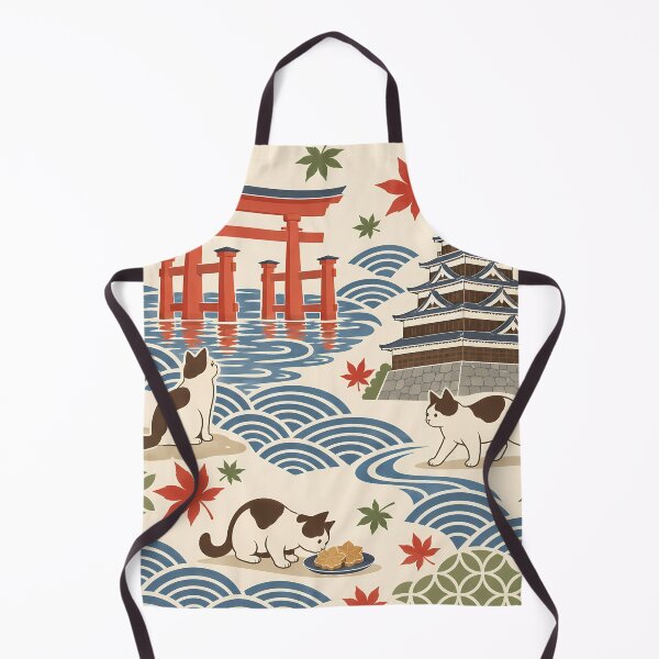 Item preview, Hiroshima Cats Japanese Wave Pattern designed and sold by DAYAMA Japan.