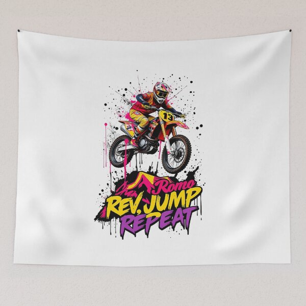 Item preview, Aggressive Dirt Bike Jumping Street Art Graffiti Style Illustration designed and sold by RevUpDesign.
