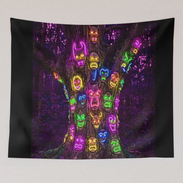 Item preview, NEON MASKED TREE designed and sold by NOIMION DIGITAL ART.