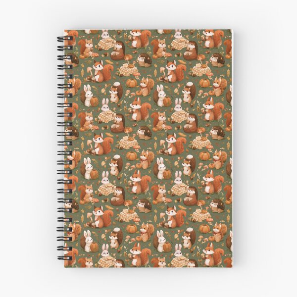 Item preview, Cute Woodland Animals Autumn Fall Pattern designed and sold by NicolasGlowArt.