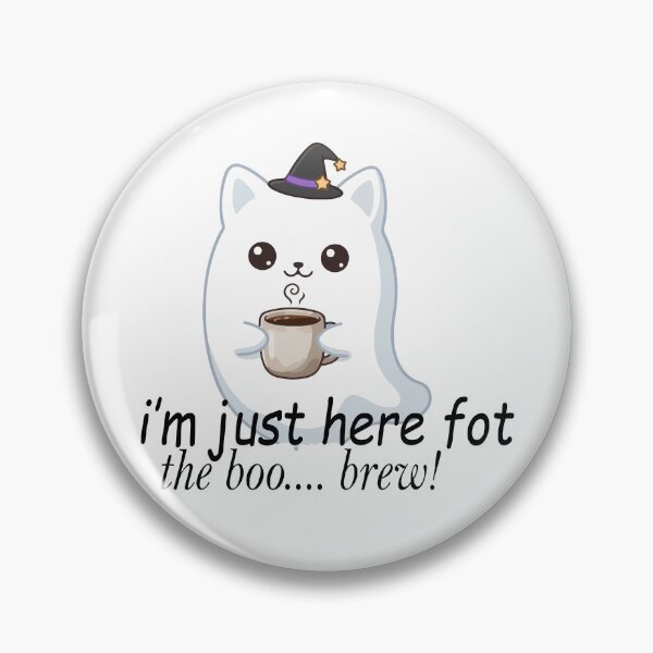 Item preview, Cute Ghost Cat Drinking Coffee - I'm Just Here For The Boo Brew  designed and sold by Brexmore3.