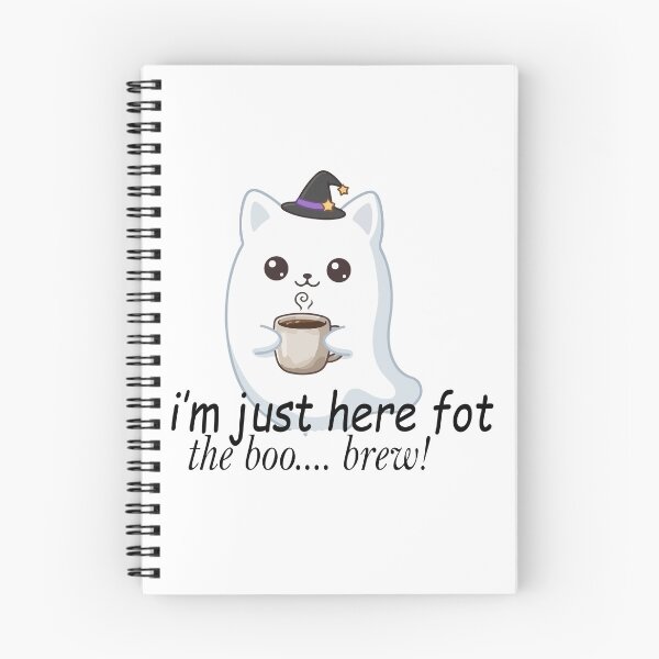 Item preview, Cute Ghost Cat Drinking Coffee - I'm Just Here For The Boo Brew  designed and sold by Brexmore3.