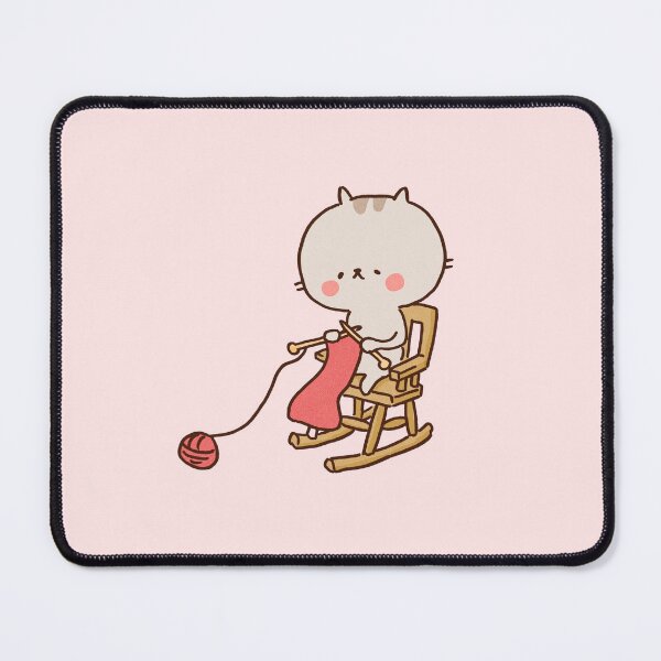 Item preview, Cat Knitting A Woolen Scarf On Rocking Chair designed and sold by Chunu Doodles.