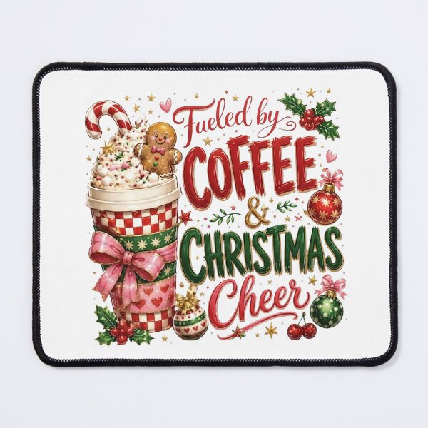 Item preview, Fueled by COFFEE & CHRISTMAS Cheer - Festive Gingerbread Latte Design designed and sold by CreativeNest Prints.