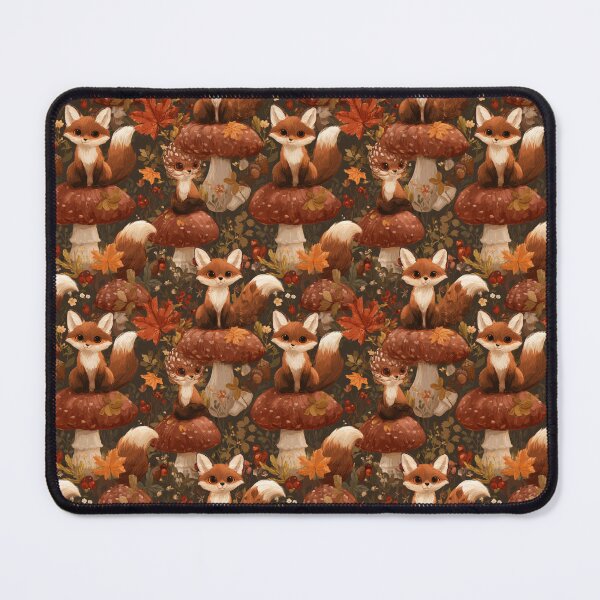 Item preview, Cute Fox Mushroom Autumn Forest Pattern designed and sold by NicolasGlowArt.
