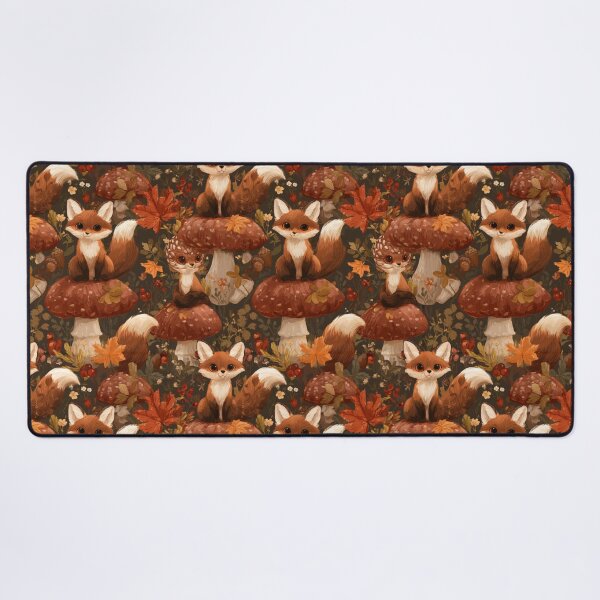 Item preview, Cute Fox Mushroom Autumn Forest Pattern designed and sold by NicolasGlowArt.