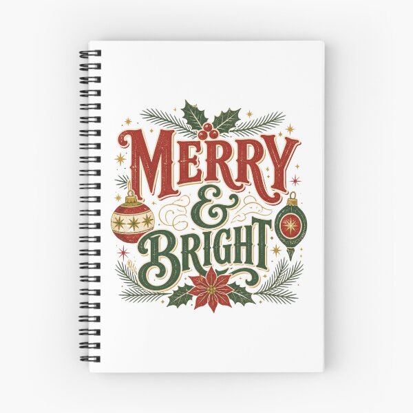 Item preview, Merry & Bright Vintage Christmas Typography Retro Holiday T-Shirt designed and sold by Imran75khan.